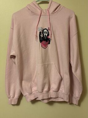 Scream Ghostface "No You Hang Up" Pink Pullover Hoodie